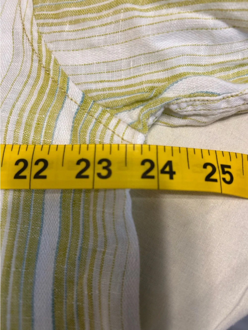 Tommy Bahama Light Green and White Striped Linen-Blend Button Down